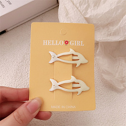 Белый Застежка-молния из сплава, аксессуары для волос для женщин и девочек, дельфин, белые, 45x20 мм