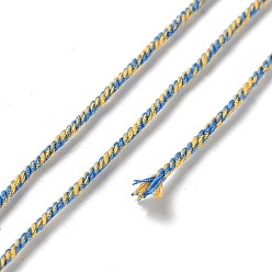 Gold Polyester Twisted Cord, Round, for DIY Jewelry Making, Gold, 1.2mm, about 38.28 Yards(35m)/Roll