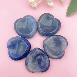Blue Aventurine Natural Blue Aventurine Worry Stones, Healing Stone, Heart, 30mm