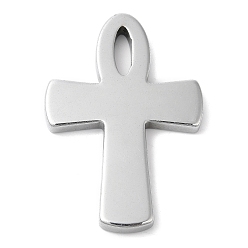 Platinum Plated Electroplated Synthetic Non-magnetic Hematite Pendants, Religion Cross Charms, Platinum Plated, 49x33.5x4mm, Hole: 1mm