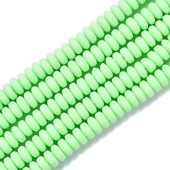 Pale Green Handmade Polymer Clay Beads Strands, for DIY Jewelry Crafts Supplies, Flat Round, Pale Green, 6~7x3mm, Hole: 1.5mm, about 113~116pcs/strand, 15.55 inch~16.14 inch(39.5~41cm)