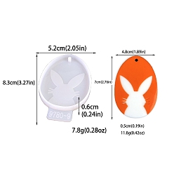Rabbit Easter Egg Pendant DIY Silicone Molds, Resin Casting Molds, for UV Resin, Epoxy Resin Jewelry Making, Rabbit, 83x52x6mm, Inner Diameter: 70x48x5mm