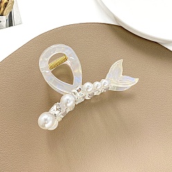 Белый Заколки для волос в виде рыбьих когтей из акрила, аксессуары для волос для женщин и девочек, белые, 80x35 мм