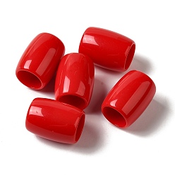 Красный Непрозрачные акриловые бусины, бусины с большим отверстием, баррель, красные, 24x18.5 мм, отверстие : 12.5 мм, Около 152 шт / 500 г