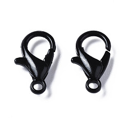 Черный Застежки-клешни из экологически чистого сплава, окрашенные распылением, без кадмия, без никеля и без свинца, чёрные, 16.5x9.5x4 мм, отверстие : 1.6 мм