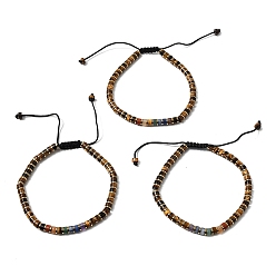 Тигровый глаз Регулируемые браслеты из натурального тигрового глаза и немагнитного гематита, подходящие как для мужчин, так и для женщин., внутренний диаметр: 2.09~3.19 дюйм (5.3~8.1 см)