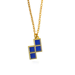 XL551 Cartoon Tetris Game Module Pendant Necklace Fashionable Friend Jewelry