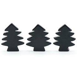 Obsidian Natural Obsidian Home Diaplay Decorations, Christmas Tree, 40~42x32~35x5~8mm