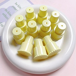 Champagne Yellow Cake Spray Painted Acrylic Beads, Champagne Yellow, 34x24mm, Hole: 2mm