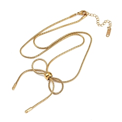 Золотой 304 из нержавеющей стали цепи змея ожерелья, бантом, золотые, 19.88 дюйм (50.5 см)