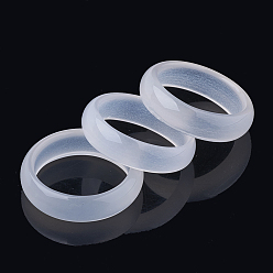 Clear Natural Agate Rings, Clear, Size 6~12(16~22mm)