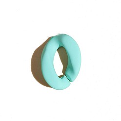 green Acrylic hand paint 23mm*17mm simple macaron seven-color chain opening buckle diy can be assembled chain