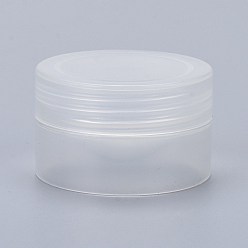 Clear PP Plastic Portable Cream Jar, Empty Refillable Cosmetic Containers, with Screw Lid & Inner Cover, Clear, 3.2x1.95cm, Capacity: 5g, 12pcs/set