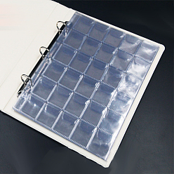 Clear 30-Pocket PVC Coin Collection Pages, Sleeve Page Protectors for 3-Ring Binders, Coin & Bedge Storaging Holders, Clear, 25.2x19.5cm, Compartment: 33x33mm