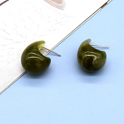 2 emerald water droplets Retro Geometric Resin Drop Earrings, Minimalist Small Studs Jewelry