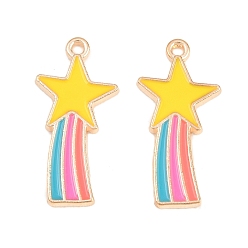 Разноцветный Подвески из эмали и сплава, без свинца, без кадмии и без никеля, очарование падающей звезды, красочный, 26x13 мм