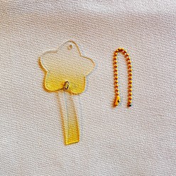 Gold Gradient Color Transparent Acrylic Keychain Blanks, with Ball Chains, Star, Gold, Star: 35x45mm, Pandant: 50x12mm