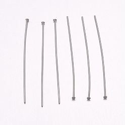 Stainless Steel Color 304 Stainless Steel Flat Head Pins, Stainless Steel Color, 24x0.6mm, 22 Gauge, Head: 1.2~1.5mm