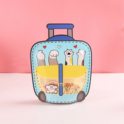 Светло-Голубой Пластиковые пакеты с застежкой-молнией в форме школьного ранца, многоразовые упаковочные пакеты, верхнего уплотнения, пакеты с самоуплотнением, Небесно-голубой, 30x24 см