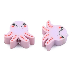 Сливовый Бусины из полимерной глины , осьминог, слива, 8~12x6~9x3~4 мм, отверстие : 1.6 мм