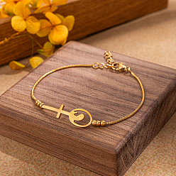 Золотой Винтажная религия 201 браслеты из нержавеющей стали с крестообразными связями для женщин, золотые, 6-3/4 дюйм (17 см)