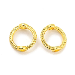 Real 18K Gold Plated Rack Plating Alloy Bead Frames, Round Ring, Real 18K Gold Plated, 9x3mm, Hole: 1.6mm