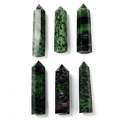 Ruby in Zoisite Tower Natural Ruby in Zoisite Healing Stone Wands, Energy Balancing Meditation Therapy Decors, Hexagon Prism, 23~27x17~24x37~89mm