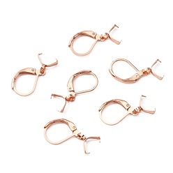 Rose Gold 304 Stainless Steel Leverback Earring Findings, with Ice Pick Pinch Bails, Rose Gold, 24mm, Pin: 0.7mm and 0.5mm