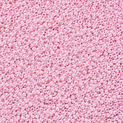 Бледно-Розовый Fgb 8/0 круглый стеклянный бисер класса А, Цейлон, розовый жемчуг, 3x2 мм, отверстие : 1 мм, Около 10000 шт / фунт