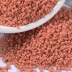 (RR4464) Дуракоат Окрашенный Непрозрачный Светло-арбузный Миюки круглые бусины рокайль, японский бисер, 11/0, (rr 4464) арбуз, окрашенный в дюрацет, 2x1.3 мм, отверстие : 0.8 мм, Около 1111 шт / 10 г