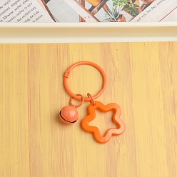 Orange Simple Style Acrylic Keychain, Star, Orange, 6.3cm