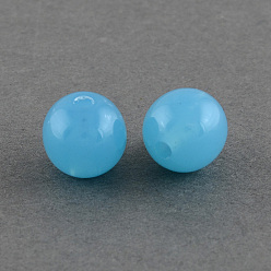Deep Sky Blue Imitation Jelly Acrylic Beads, Round, Deep Sky Blue, 10mm, Hole: 2mm, about 850pcs/500g