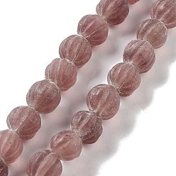 Indian Red Handmade Nepalese Lampwork Beads, Pumpkin, Indian Red, 10.5x9.5mm, Hole: 1.5mm, about 64pcs/strand, 25.79''(65.5cm)