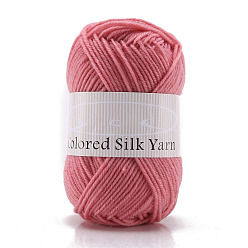 Pale Violet Red 4-Ply Milk Cotton Polyester Yarn for Tufting Gun Rugs, Amigurumi Yarn, Crochet Yarn, for Sweater Hat Socks Baby Blankets, Pale Violet Red, 2mm, about 92.96 Yards(85m)/Skein