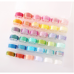 (52) Непрозрачная лаванда 36 рулоны 36 цвета 6-слойная полиэфирная металлизированная нить, для изготовления ювелирных изделий DIY, разноцветные, 0.4 мм, около 7.66 ярдов (7 м) / цвет, 1 рулон / цвет