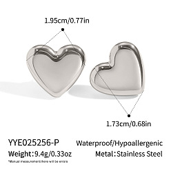 Платина 304 Серьги из нержавеющей стали, платина, 19.5x17.3 мм