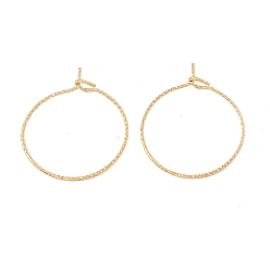 Золотой Ионное покрытие (ip) 316 серьги-кольца из хирургической нержавеющей стали, без никеля , кольца для бокалов вина, золотые, 29x25 мм, штифты : 0.6 мм