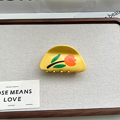 Желтый Заколки для волос в форме когтей из ацетата целлюлозы, аксессуары для волос для женщин и девочек, цветок, желтые, 87x45 мм