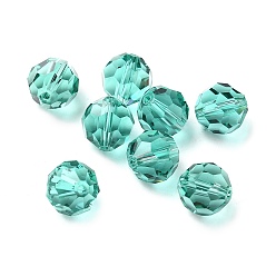 Средний Бирюзовый K9 стеклянные имитации австрийских хрустальных бусин, граненые, круглые, средне бирюзовый, 10 мм, отверстие : 1 мм