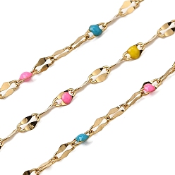 (52) Непрозрачная лаванда 304 цепи натяжные нержавеющие, с эмалью, пайки, с катушкой, реальный 18 k позолоченный, разноцветные, 2 мм