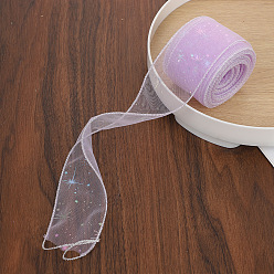 Лиловый Ленты сетки деко полиэстера, звезда картины, тюль ткань, Модная катушка из тюля для изготовления юбок, сирень, 2-1/8 дюйм (55 мм)