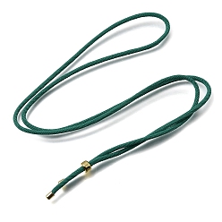 Dark Cyan 2.5MM Adjustable Braided Nylon Cords Necklace Making, with Golden Brass Finding, Dark Cyan, 27.56 inch(70cm)