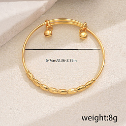 Золотой Регулируемые железные браслеты с подвесками для женщин, с кулоном колокол, золотые, внутренний диаметр: 1/4 дюйм (0.6 см) ~ 1/4 дюйм (0.7 см)