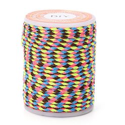 Colorful 4-Ply Polycotton Cord Metallic Cord, Handmade Macrame Cotton Rope, for String Wall Hangings Plant Hanger, DIY Craft String Knitting, Colorful, 1.5mm, about 4.3 yards(4m)/roll