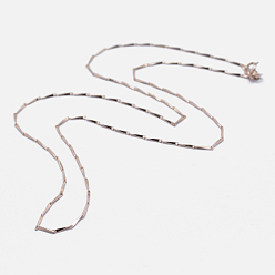 Rose Gold 925 Sterling Silver Chain Necklaces, with Spring Ring Clasps, with 925 Stamp, Rose Gold, 16 inch(40cm)