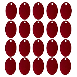 Red SUNNYCLUE Pet Aluminium Pendants, Stamping Blank Tag, Oval, Red, 38x25x1mm, Hole: 3.5mm