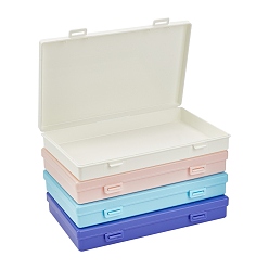 Mixed Color Plastic Boxes, Bead Storage Containers, Rectangle, Mixed Color, 17.5x11.2x2.7cm, 4 colors, 1pc/color, 4pcs/set