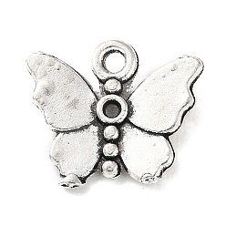 Antique Silver Tibetan Style Alloy Pendant Rhinestone Settings, Butterfly, Antique Silver, Fit for 1.4mm Rhinestone, 12x14x2.5mm, Hole: 1.5mm, about 641pcs/500g