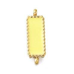 Желтый 304 прямоугольные соединительные подвески из эмалированной нержавеющей стали, ионное покрытие (ip), реальный 14 k позолоченный, желтые, 15x5x2 мм, отверстие : 1 мм