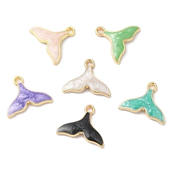 Mixed Color Eco-friendly Alloy Enamel Pendants, Mermaid Tail Charm, Mixed Color, 14x17x2.5mm, Hole: 1.6mm